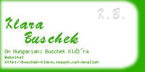 klara buschek business card